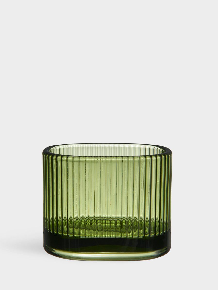 Orrefors Magica Ljuslykta super ellipse grön 70 mm Designer Andreas Engesvik