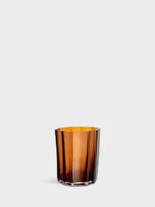 Orrefors Reed – ljuslykta bärnsten 85 mm – design Monica Förster