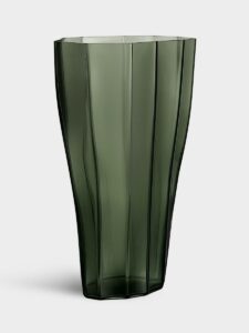 Orrefors Reed – vas mossgrön 500 mm – design Monica Förster