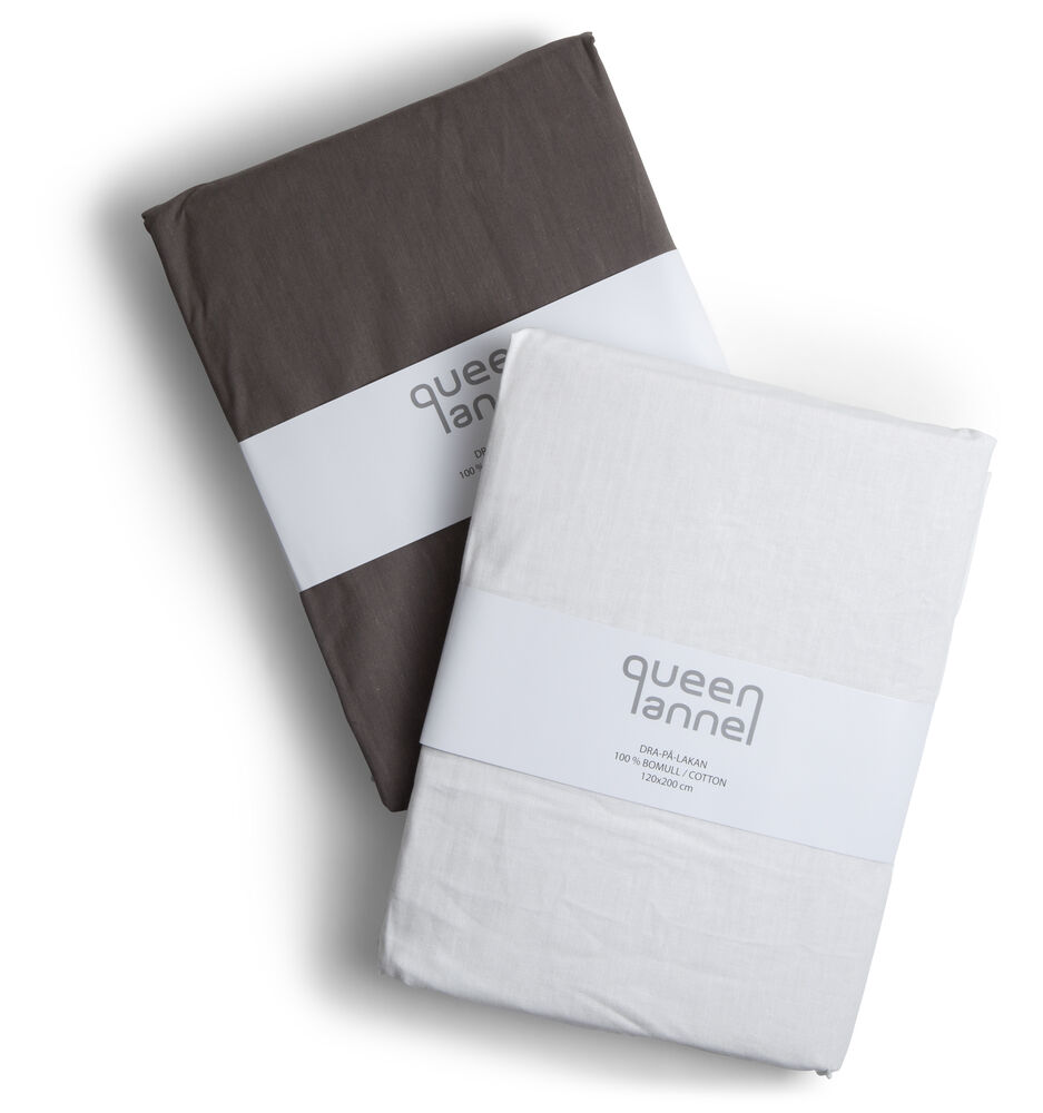 Queen Anne Dra-på-lakan Grå 90x200