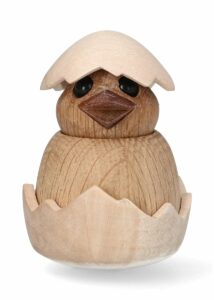 Spring Copenhagen Chick – trädekoration kyckling 8 cm ek – design Thor Høy