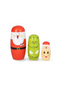 Spring Copenhagen Expressions – Trädockor Crazy Xmas 3 figurer 14 cm Körsbärsträ – design Benjamin Hansen