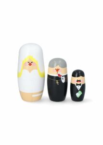 Spring Copenhagen Expressions – Trädockor Drama Wedding 3 figurer 14 cm Körsbärsträ – design Benjamin Hansen