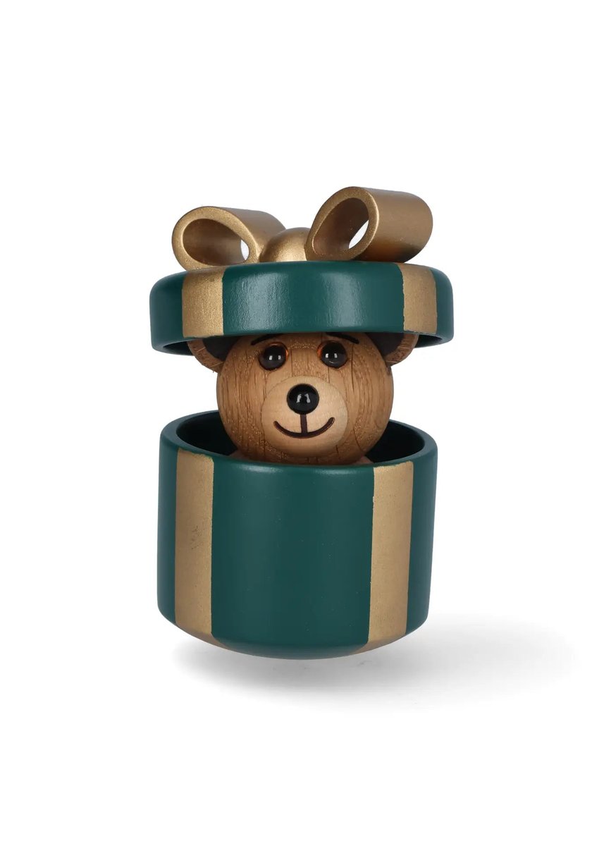 Spring Copenhagen Gifting Teddy – trädekoration Teddybjörn 9 cm Grön/Guld – design Thor Høy – bild 3
